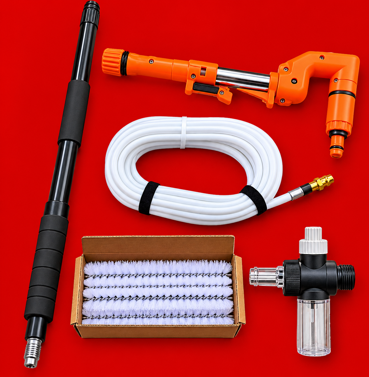 Telescopic Water-Fed Solar Panel & Window Cleaning Kit