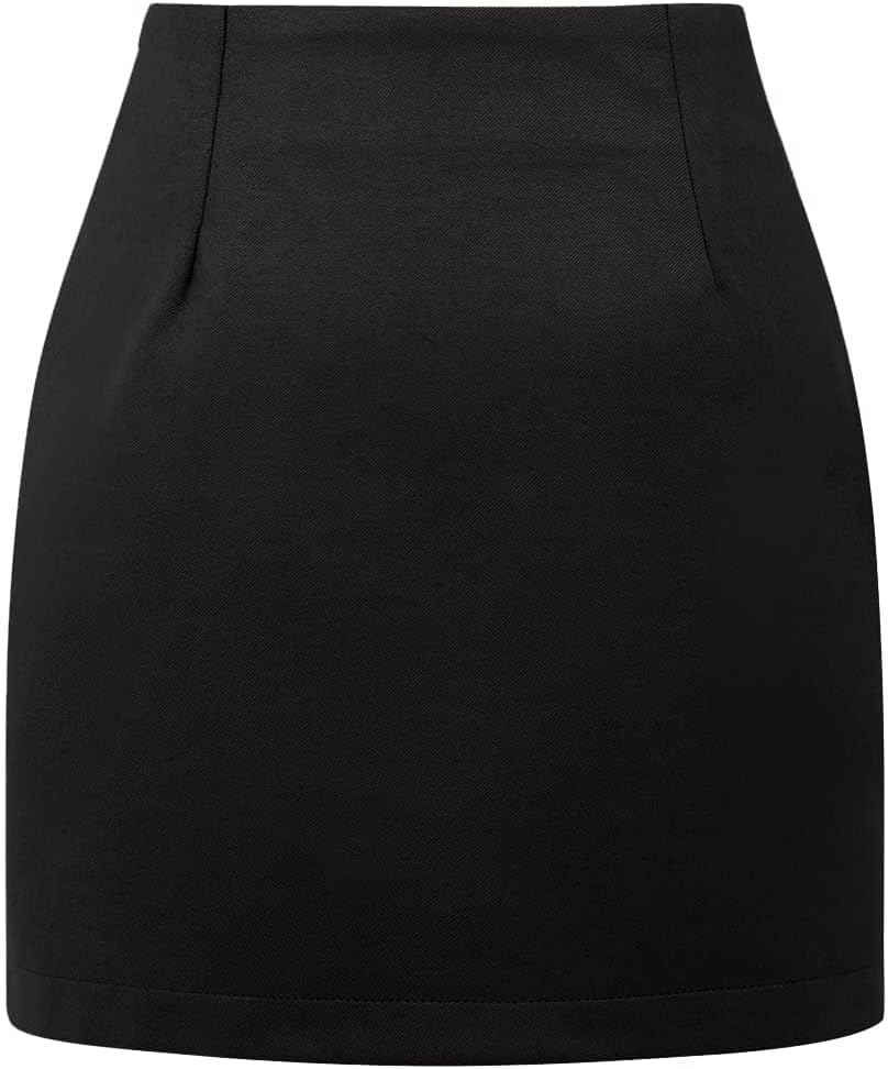 IDEALSANXUN Womens High Waist Plaid Skirt Bodycon Pencil Wool Mini Skirts