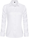 J.VER Womens Dress Shirts Long Sleeve Button Down Shirt Wrinkle-Free Business Casual Blouse Office Work Tops