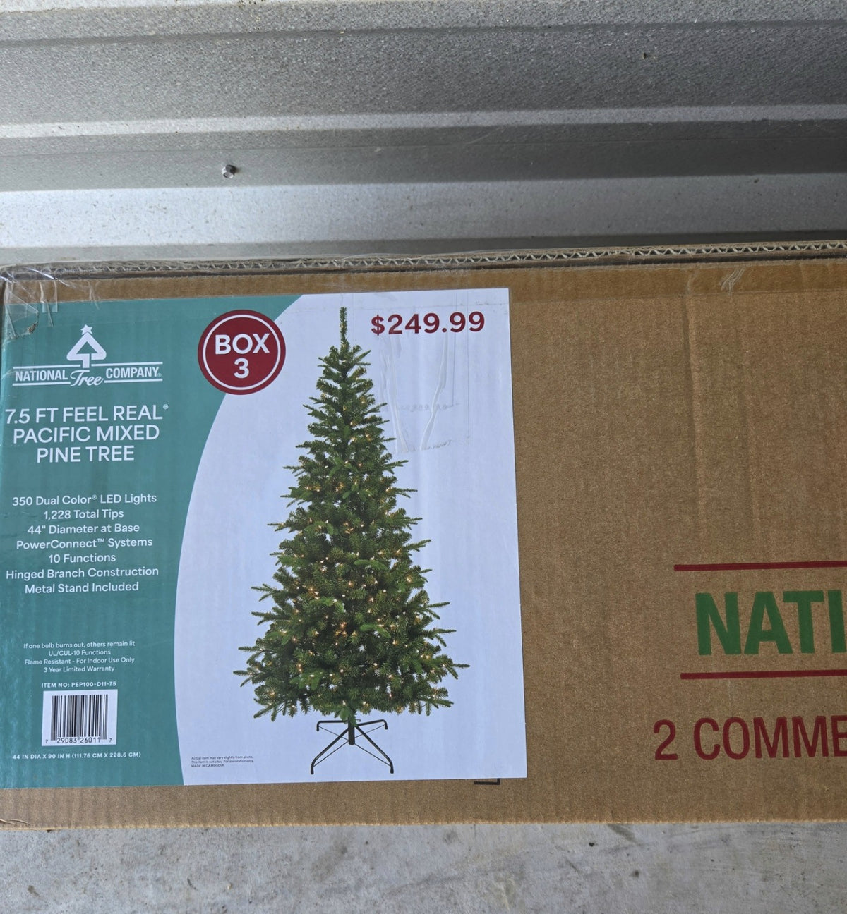National Tree Company 7.5 Ft Feel Real Pacific Mixed Pine Tree LED PEP100-D1-75