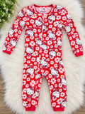 🌸 Hello Kitty Floral Zip-Up One-Piece Pajamas - 12M
