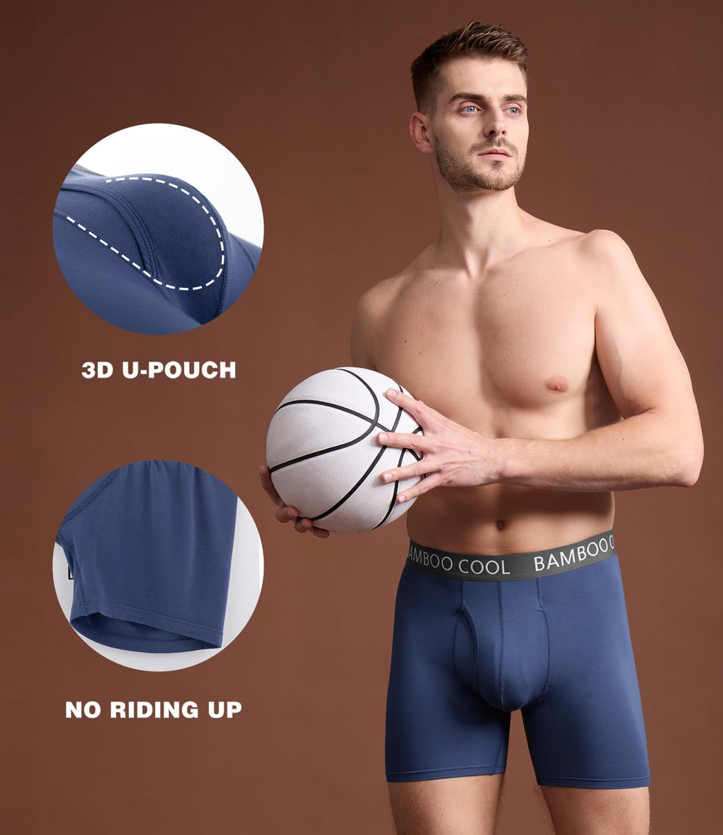 BAMBOO COOL Ultra Soft & breathable Mens Underwear Boxer Briefs Pack