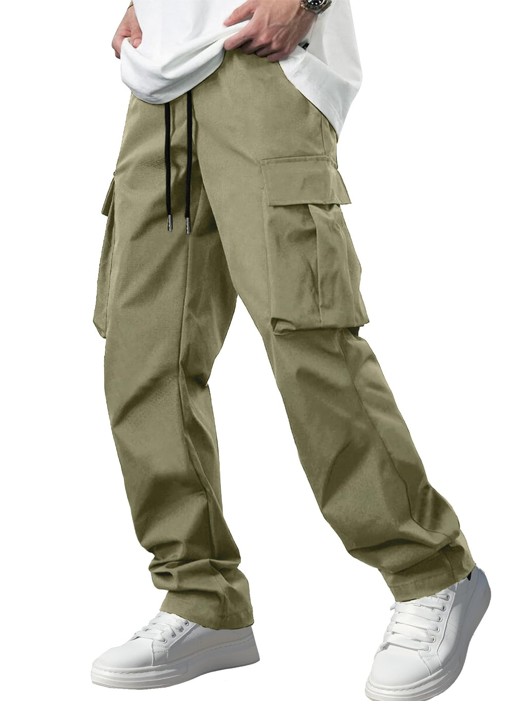 Comdecevis Men's Casual Cargo Pants Tactical Work Pants with Pockets