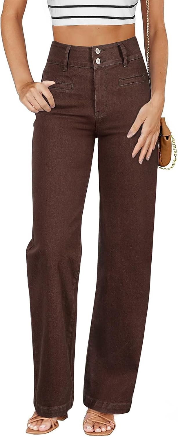 Sidefeel Jeans for Women High Waisted Straight Leg Denim Pants