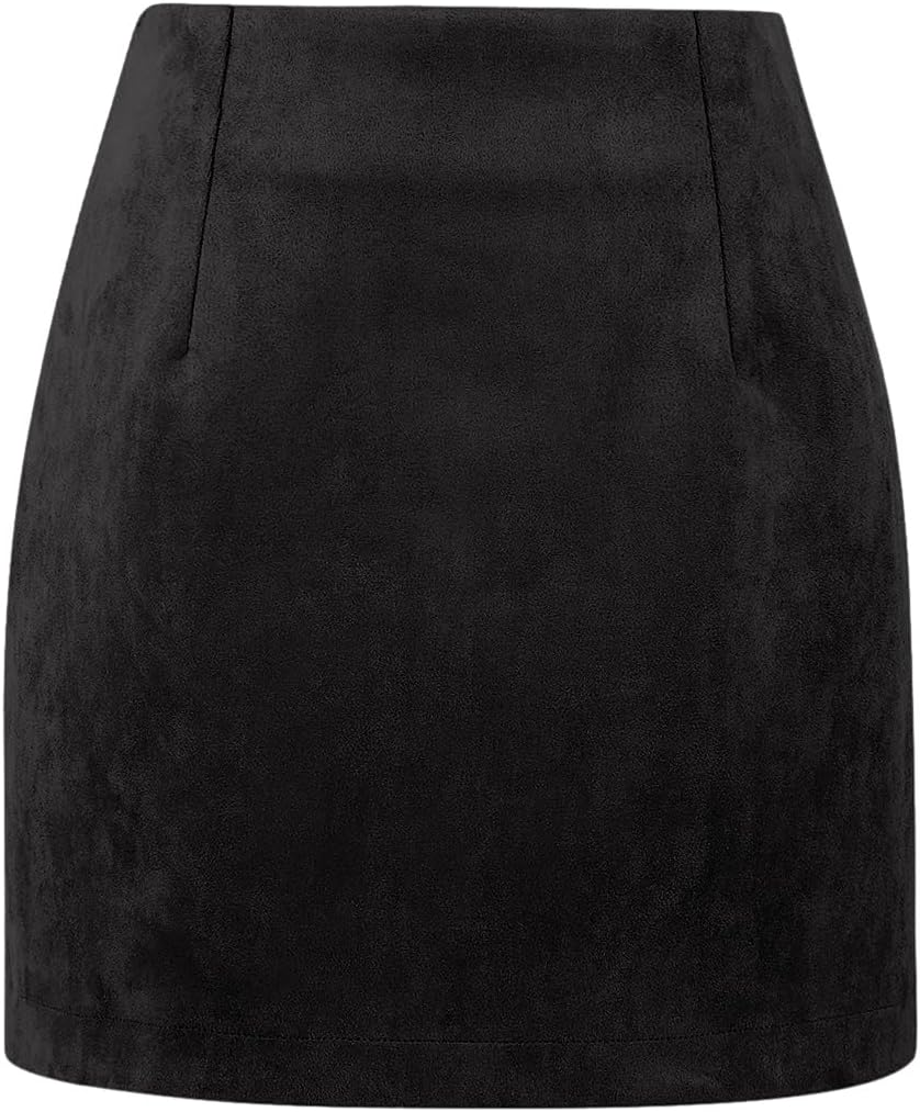 IDEALSANXUN Womens High Waist Plaid Skirt Bodycon Pencil Wool Mini Skirts