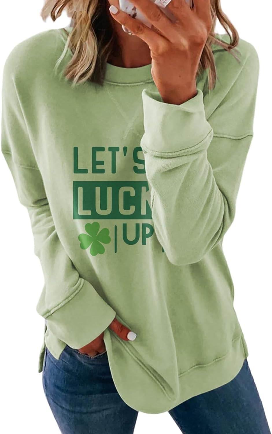 Dokotoo Women's Casual Crew Neck Sweatshirt Loose Long Sleeve Pullover Tops