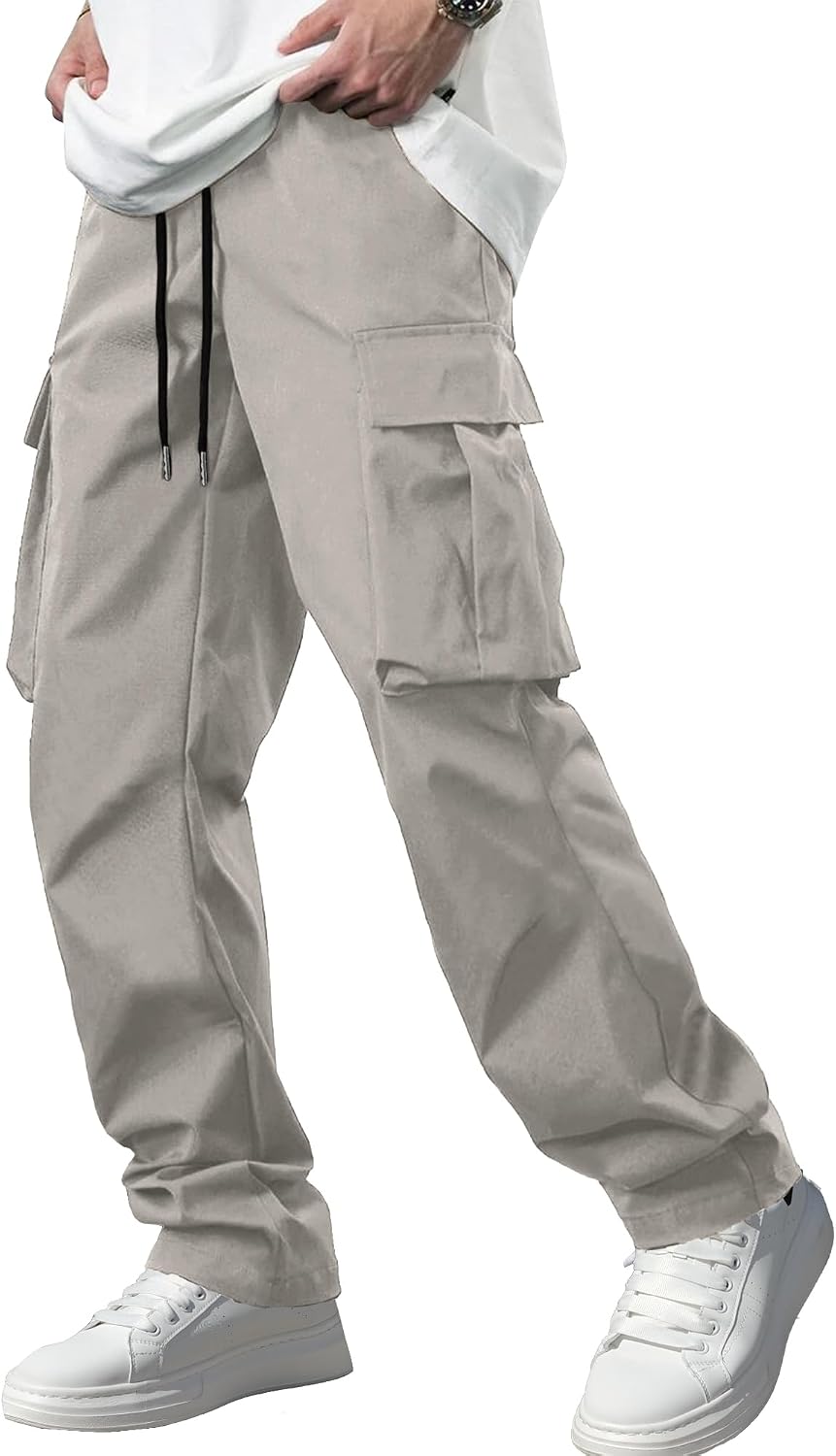 Comdecevis Men's Casual Cargo Pants Tactical Work Pants with Pockets