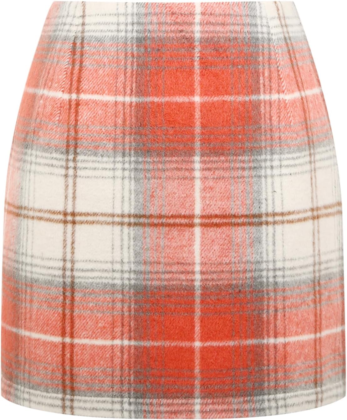 IDEALSANXUN Womens High Waist Plaid Skirt Bodycon Pencil Wool Mini Skirts