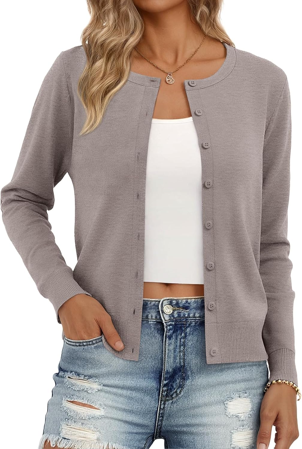 Trendy Queen Women's Lightweight Knit Cardigan
