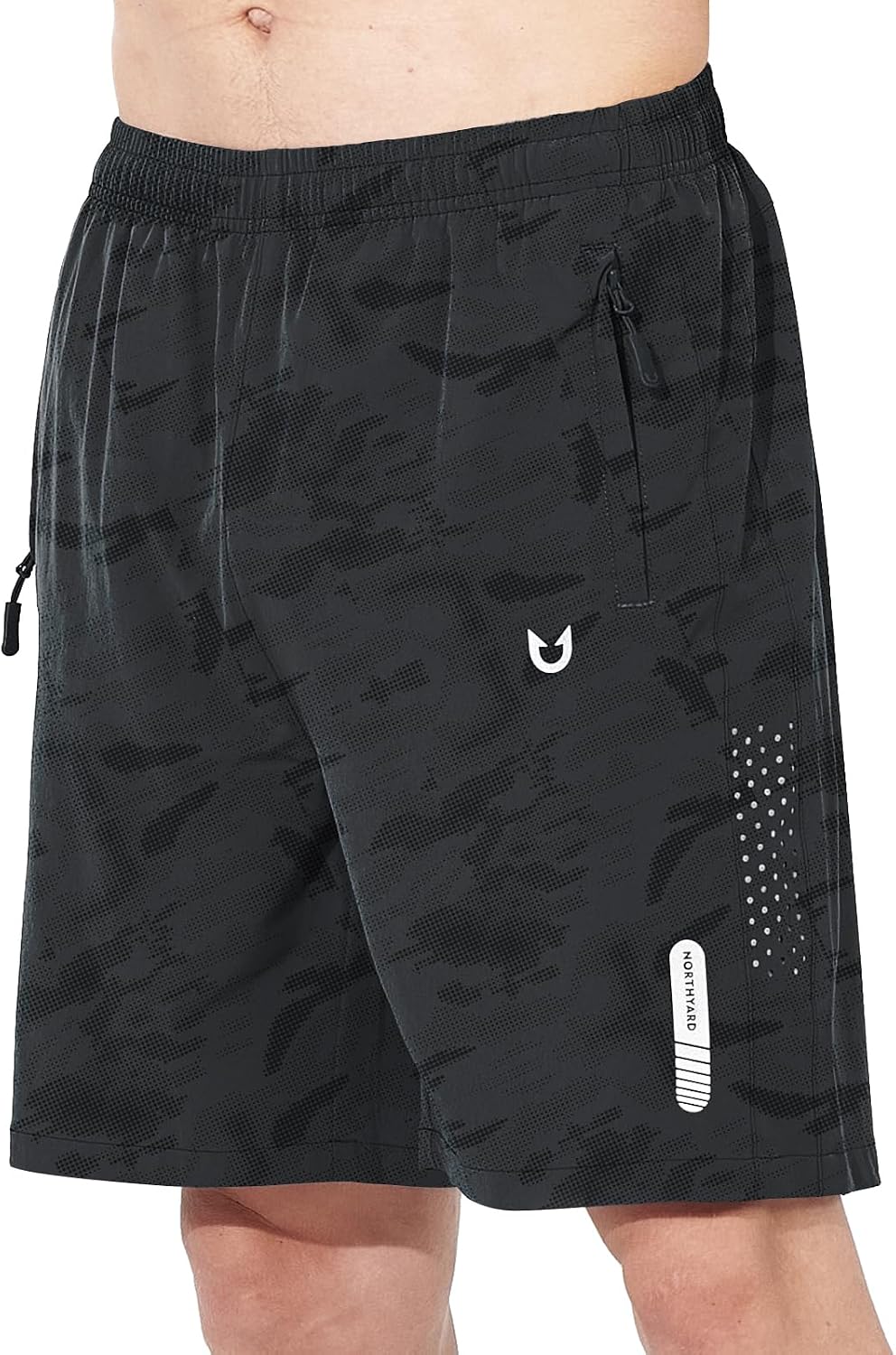 NORTHYARD Men's Athletic Running Shorts Gym Workout 7"/9"/5" Zipper Pockets