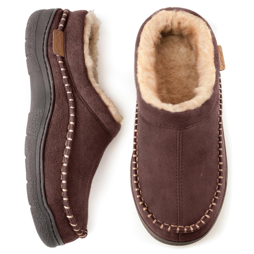Zigzagger Men's Slip On Moccasin Slippers Indoor Outdoor