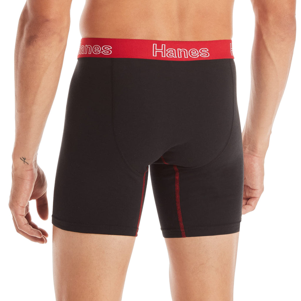 Hanes Men's Boxer Brief Underwear Pack, Stretch Cotton Boxer Briefs for Men, Moisture-wicking, 6-pack