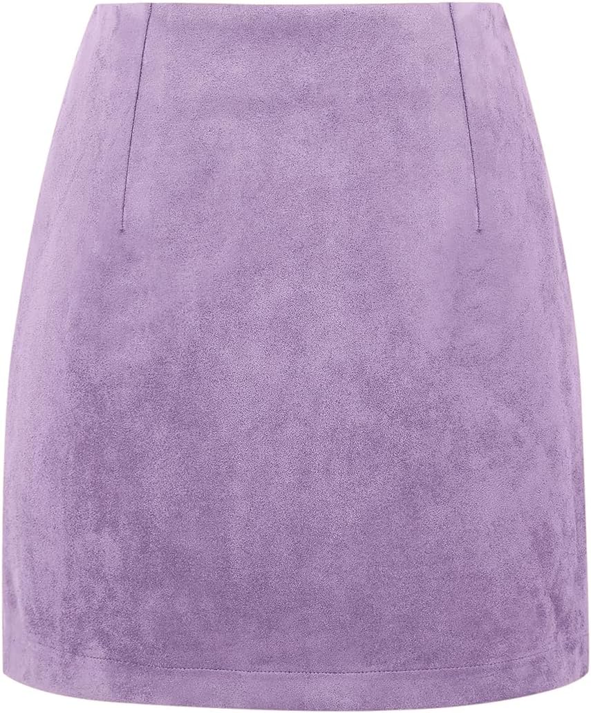IDEALSANXUN Womens High Waist Plaid Skirt Bodycon Pencil Wool Mini Skirts