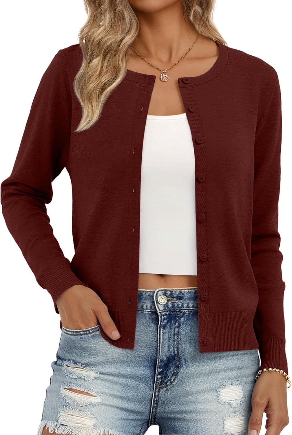 Trendy Queen Women's Lightweight Knit Cardigan