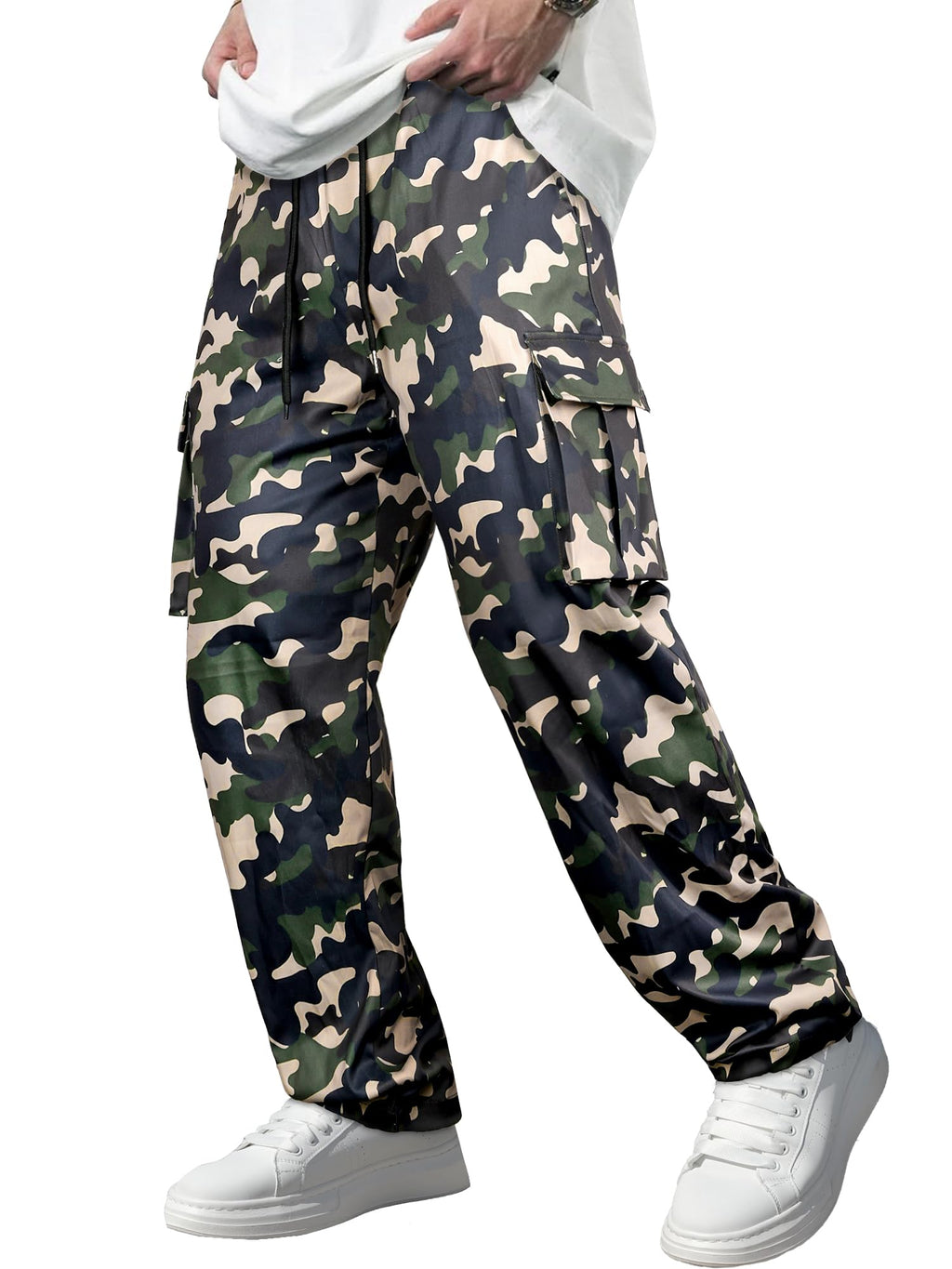 Comdecevis Men's Casual Cargo Pants Tactical Work Pants with Pockets