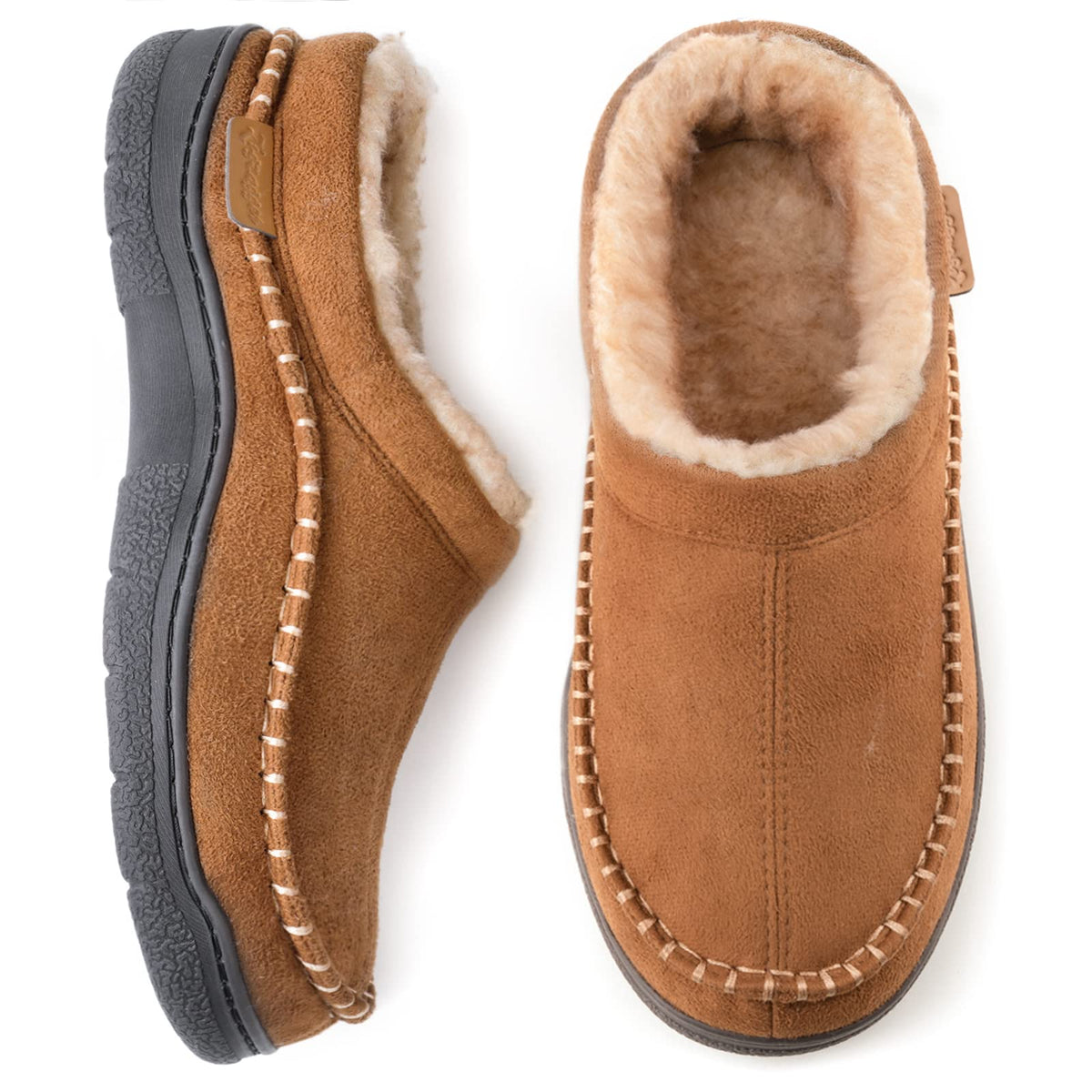 Zigzagger Men's Slip On Moccasin Slippers Indoor Outdoor