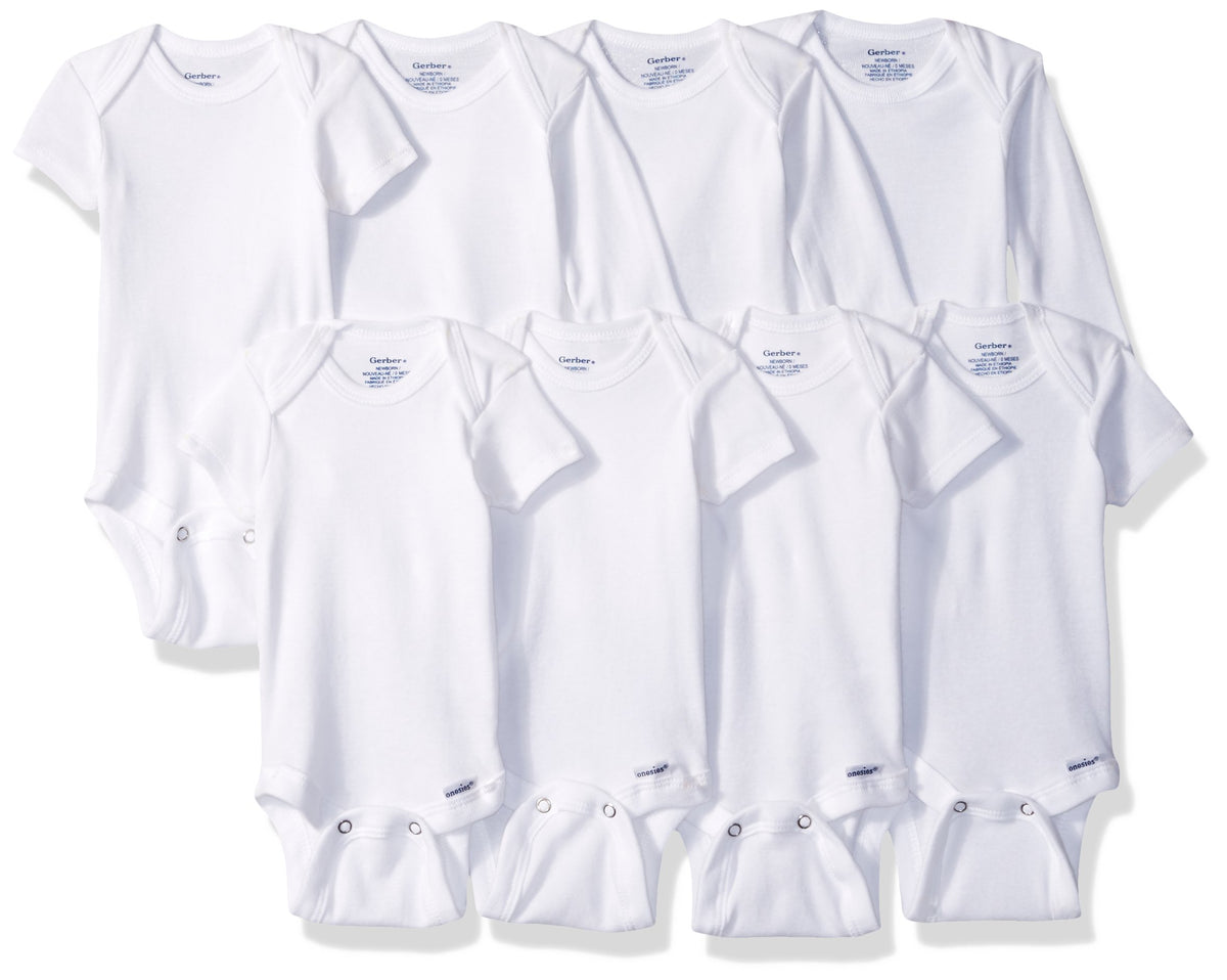 Gerber Baby Boys & Girls 8-Pack Short Sleeve Onesies Bodysuits