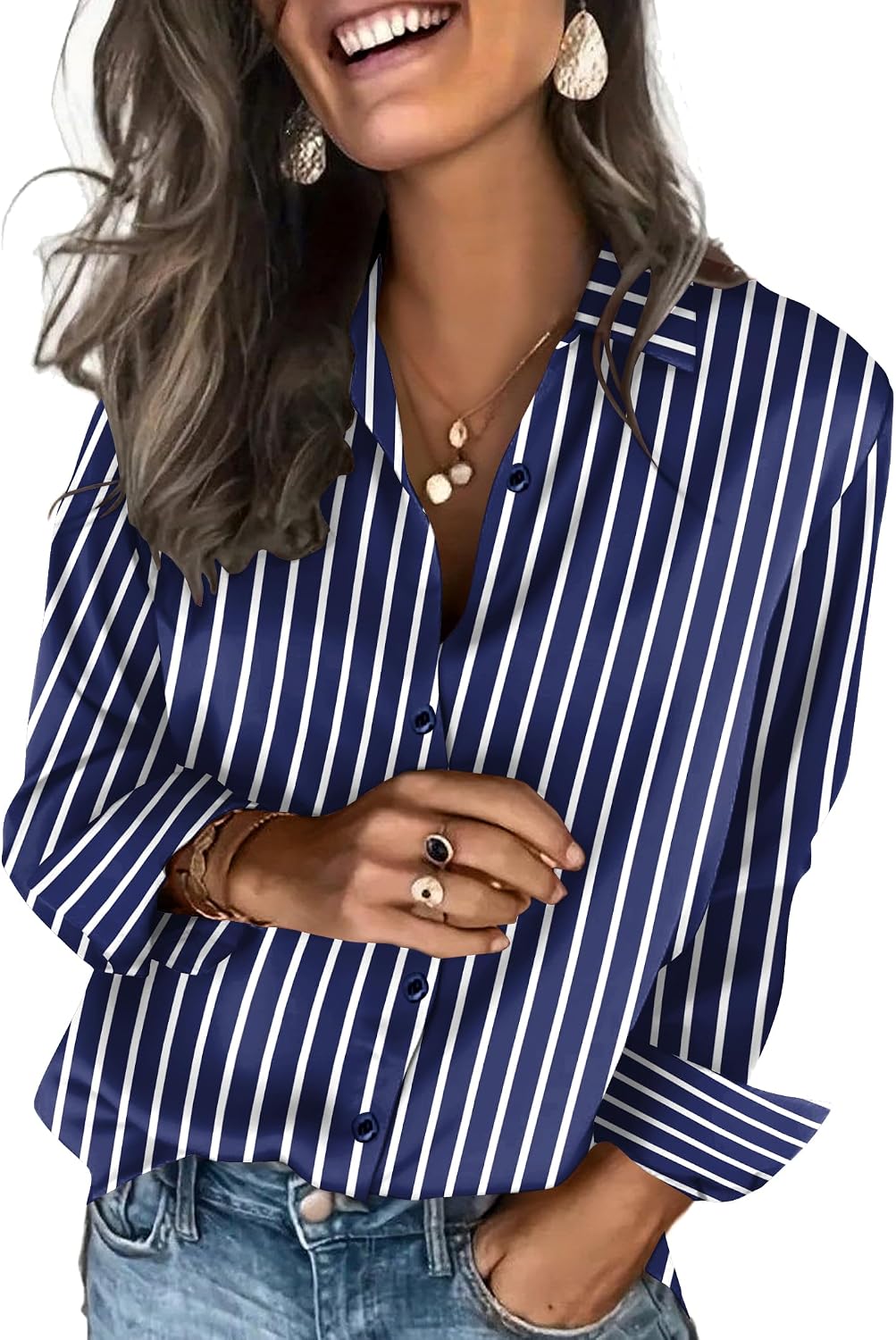 Zeagoo Satin Blouses for Women Silk Button Down Shirts Long Sleeve Tops