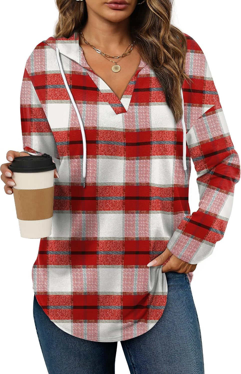 Bofell Womens Fashion Tops Hoodies for Women Pullover Oversized Sweatshirts Long SLeeve Shirts Loose Fit