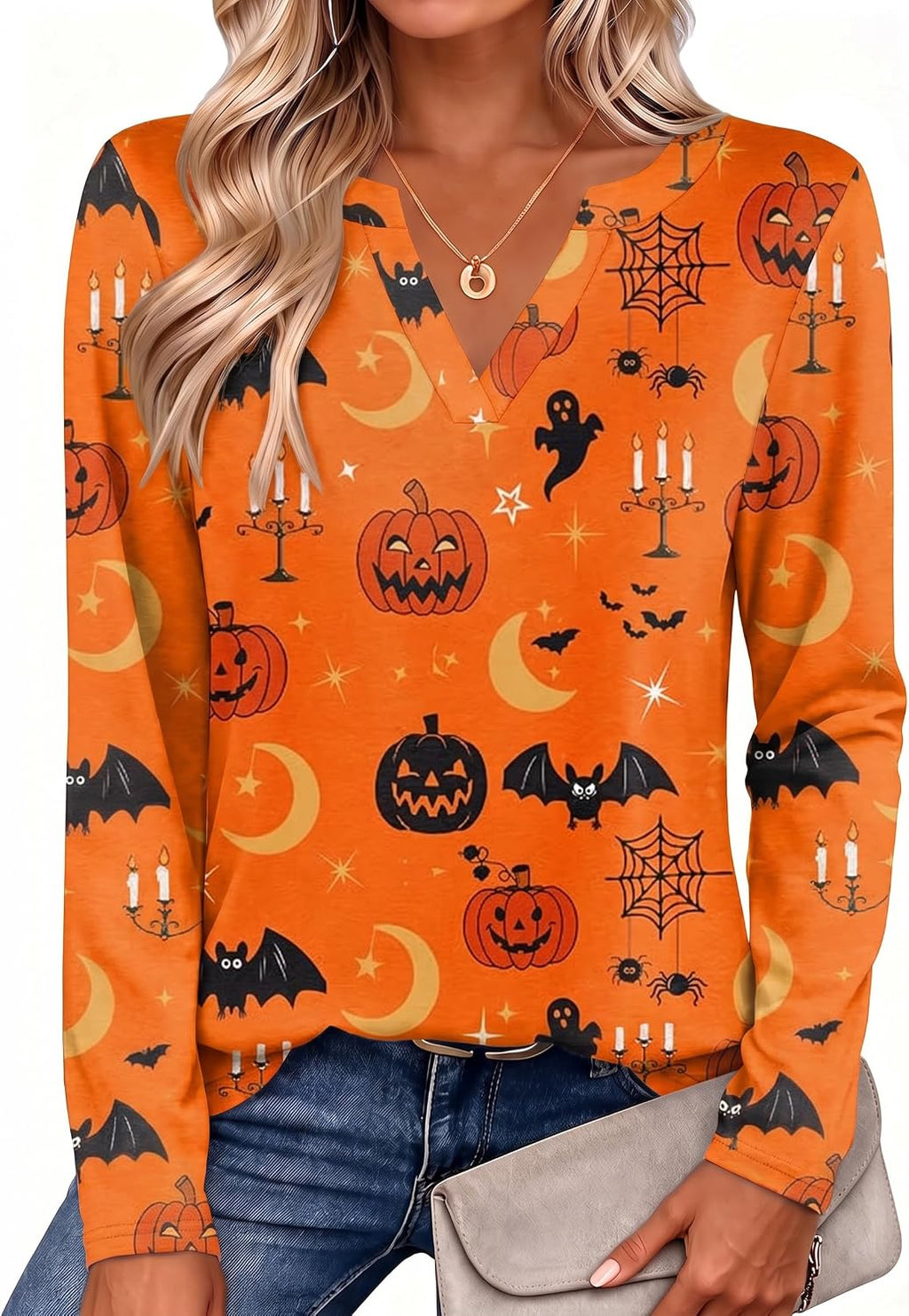 Zeagoo Womens Tops Long Sleeve V Neck Tee Shirts Cute Dressy Casual