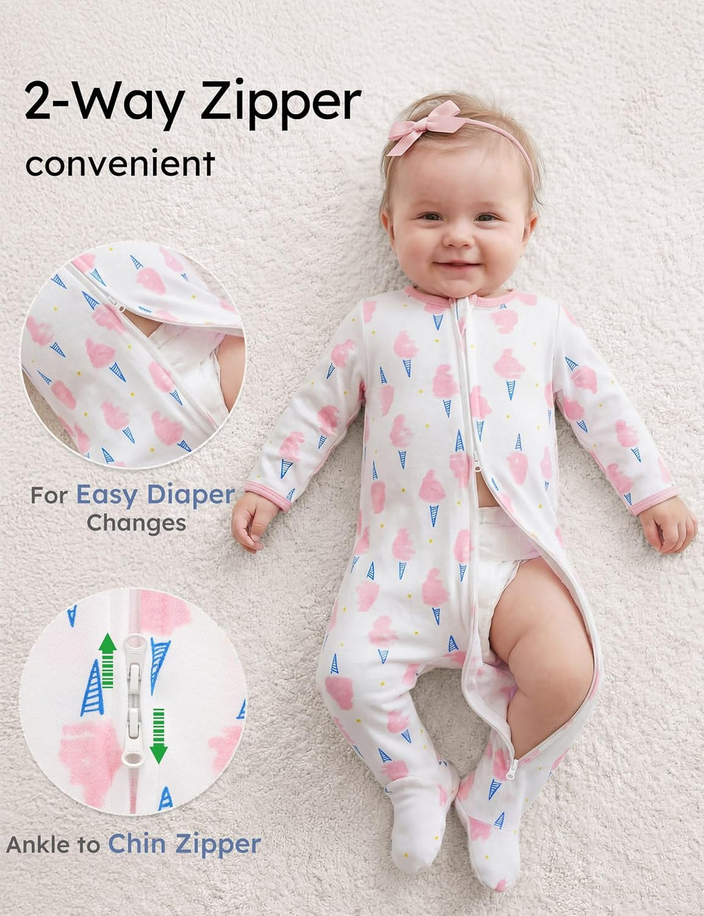 Yoofoss Baby Pajamas 100% Organic Cotton Newborn Sleepers Boy Girl Clothes