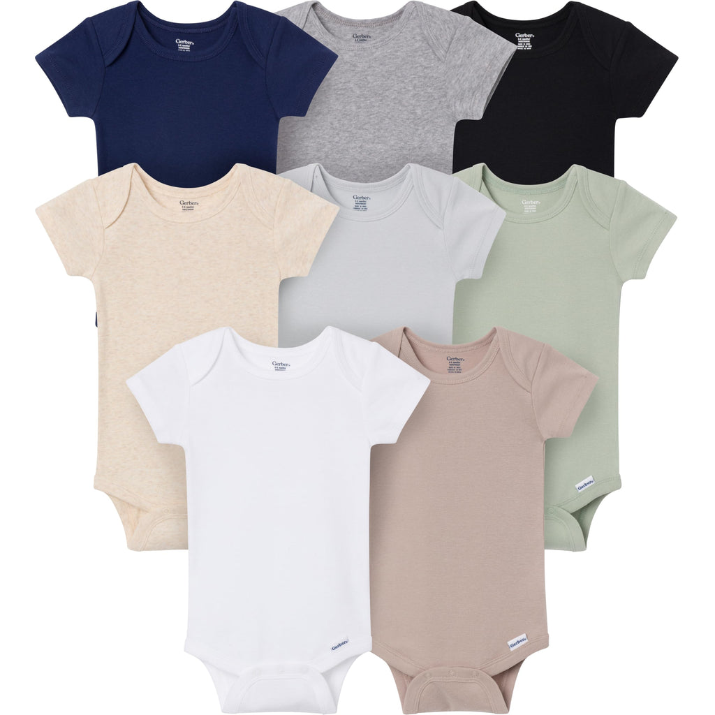 Gerber Baby Boys & Girls 8-Pack Short Sleeve Onesies Bodysuits