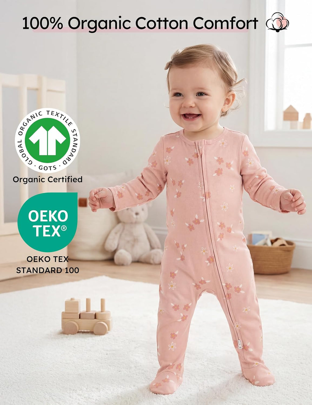 Yoofoss Baby Pajamas 100% Organic Cotton Newborn Sleepers Boy Girl Clothes