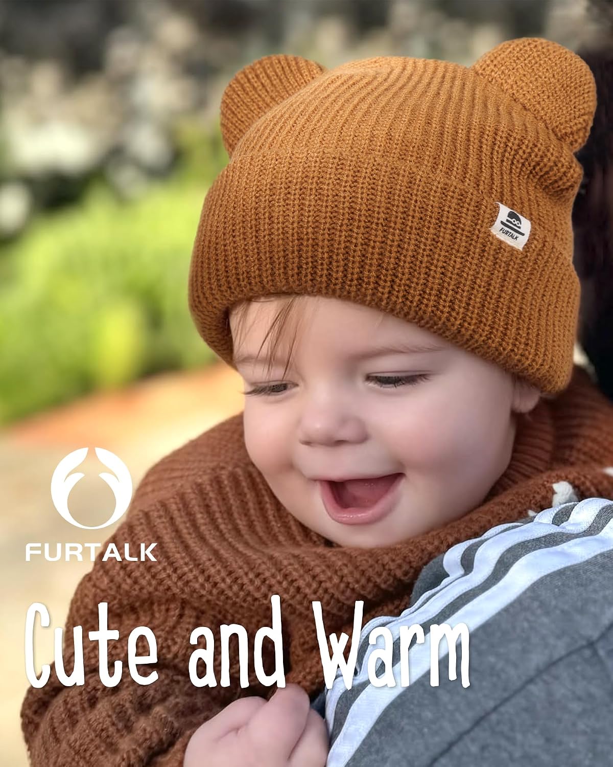 FURTALK Baby Beanie with Bear Ear Warm Knit Winter Hat for Infant Toddlers