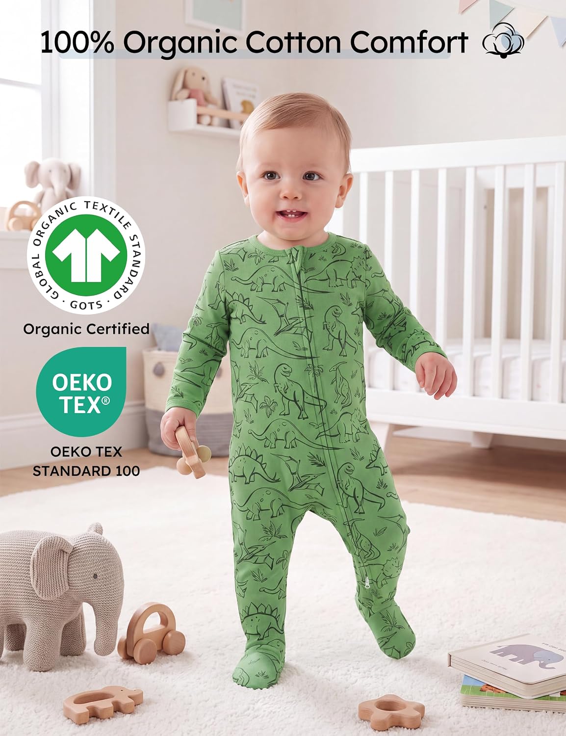 Yoofoss Baby Pajamas 100% Organic Cotton Newborn Sleepers Boy Girl Clothes