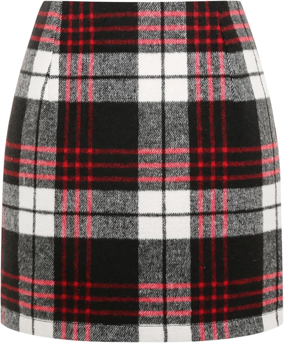 IDEALSANXUN Womens High Waist Plaid Skirt Bodycon Pencil Wool Mini Skirts