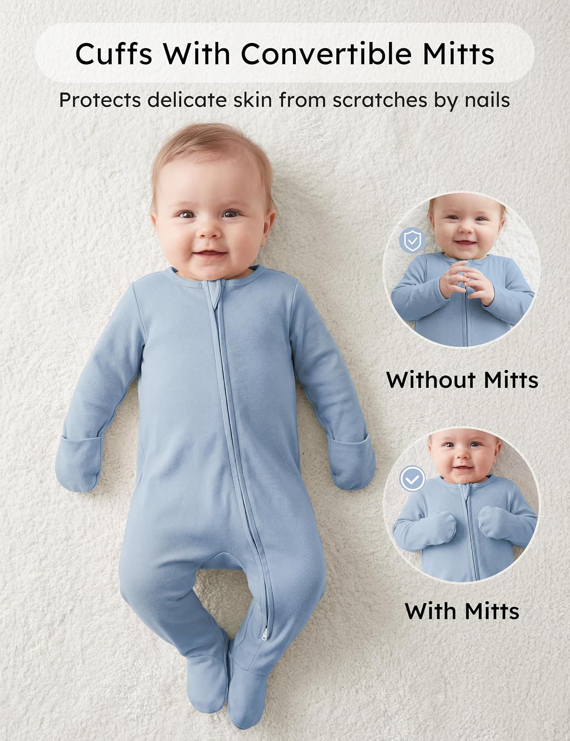 Yoofoss Baby Pajamas 100% Organic Cotton Newborn Sleepers Boy Girl Clothes
