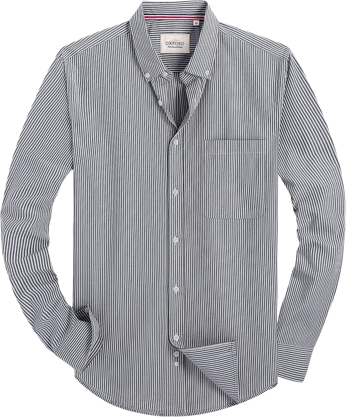 Alimens & Gentle Mens Solid Oxford Shirt Long Sleeve Dress Shirt Work Casual Button Down Shirts with Pocket