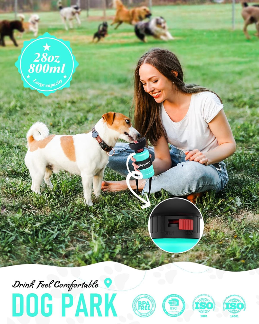 28oz Portable Dog Water Bottle Dispenser-3.5Gen