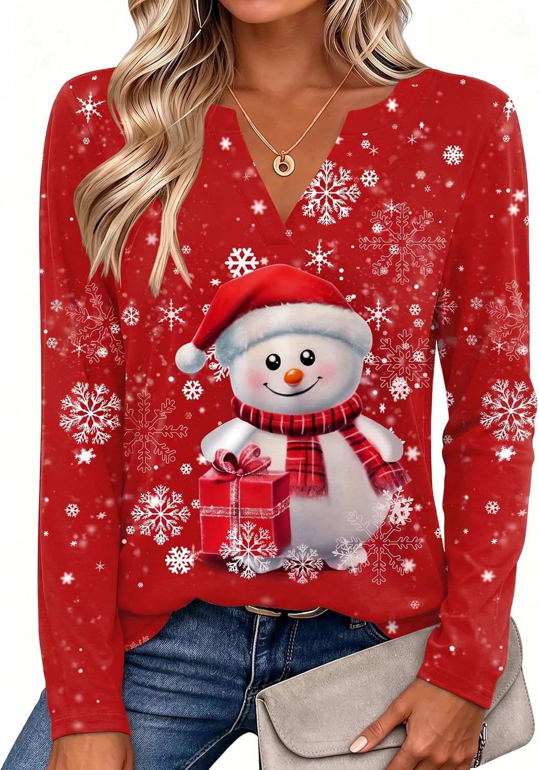 Zeagoo Womens Tops Long Sleeve V Neck Tee Shirts Cute Dressy Casual