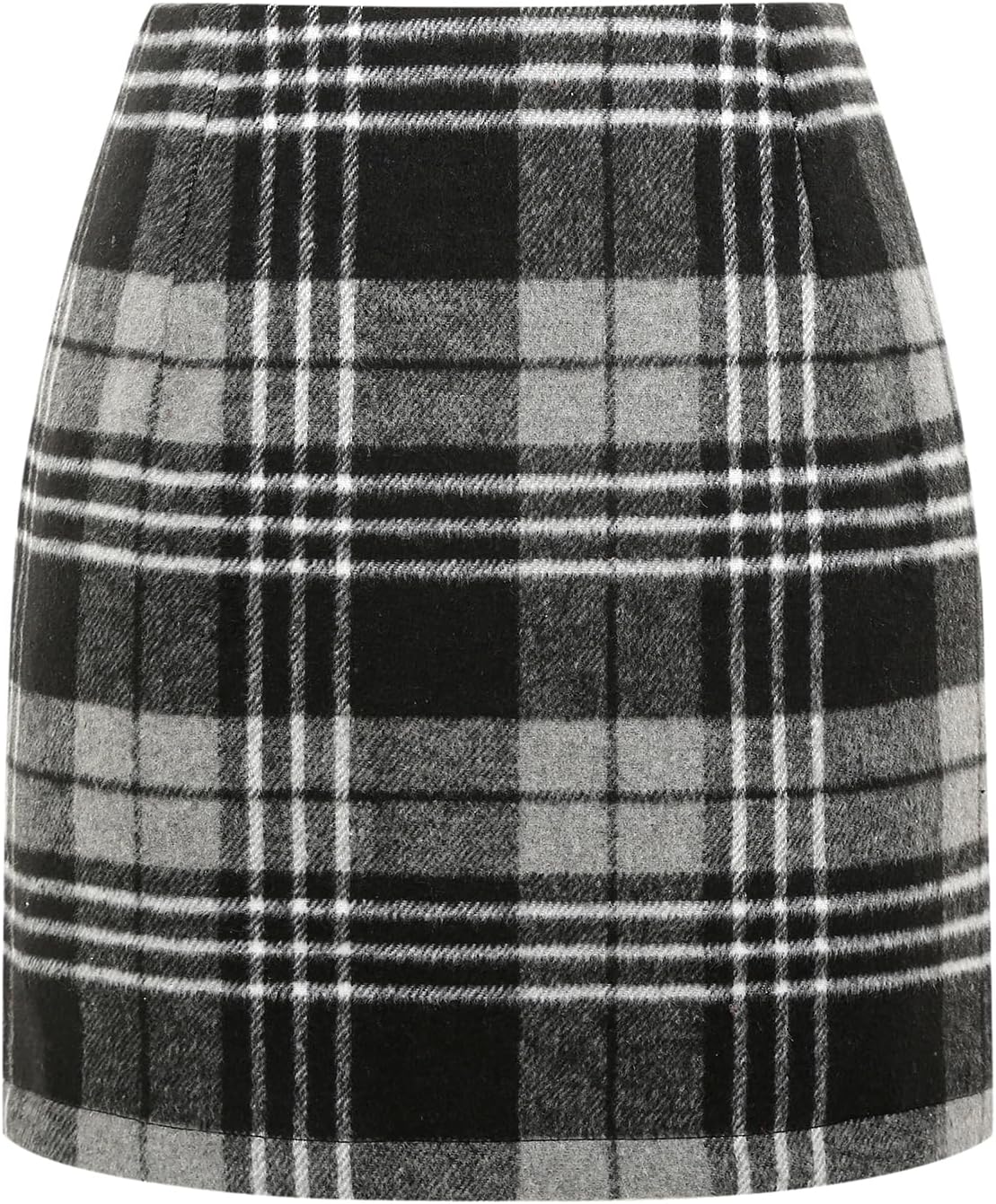 IDEALSANXUN Womens High Waist Plaid Skirt Bodycon Pencil Wool Mini Skirts