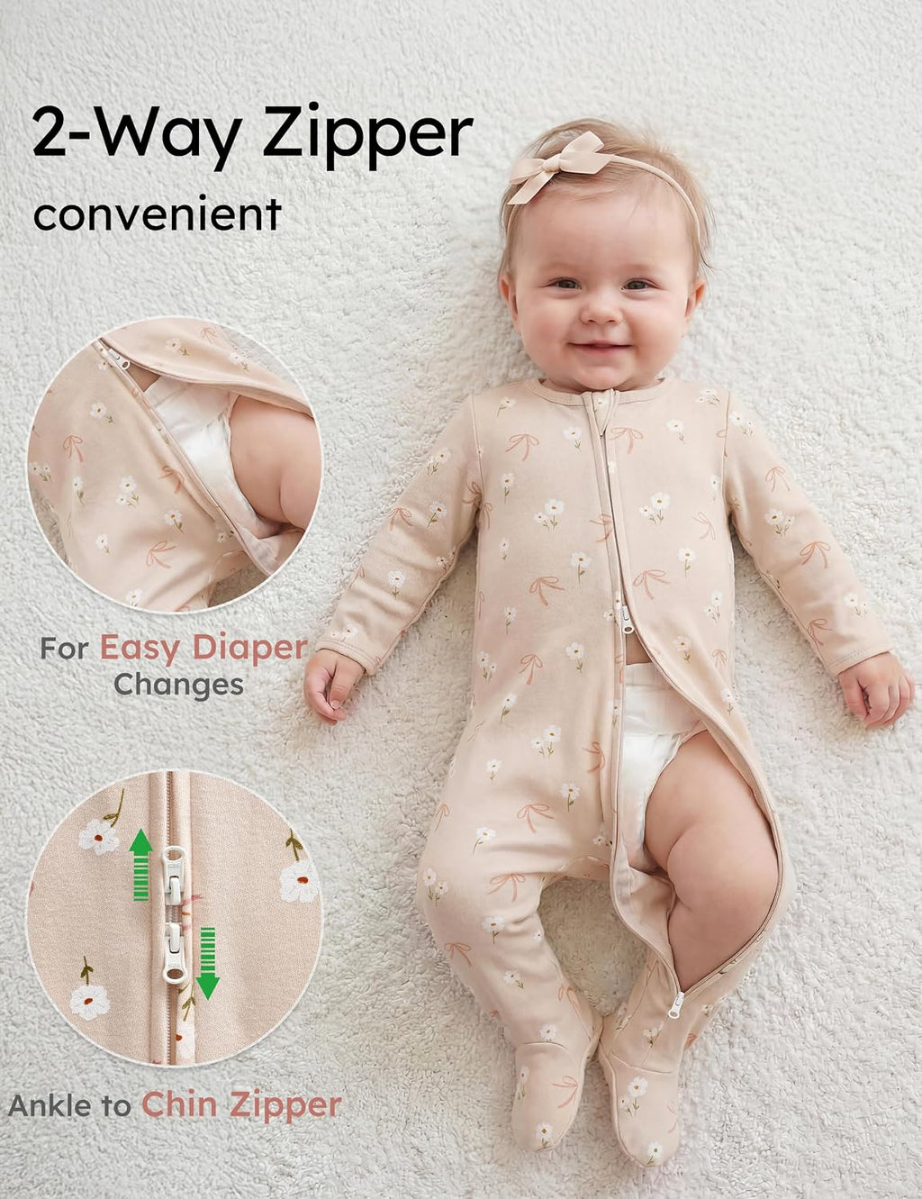 Yoofoss Baby Pajamas 100% Organic Cotton Newborn Sleepers Boy Girl Clothes