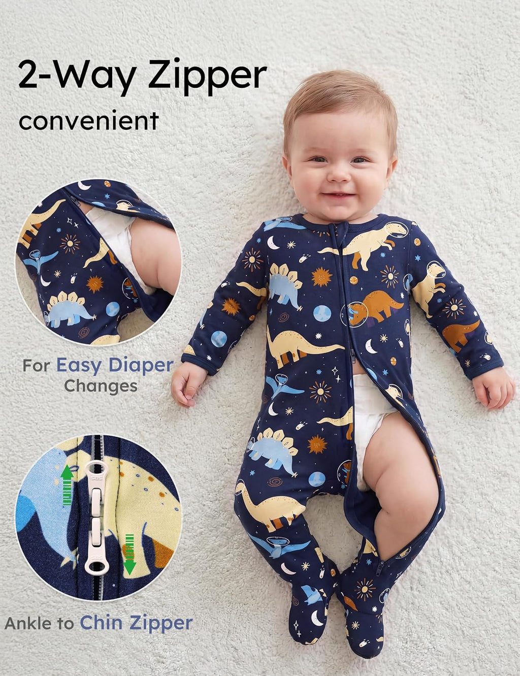 Yoofoss Baby Pajamas 100% Organic Cotton Newborn Sleepers Boy Girl Clothes