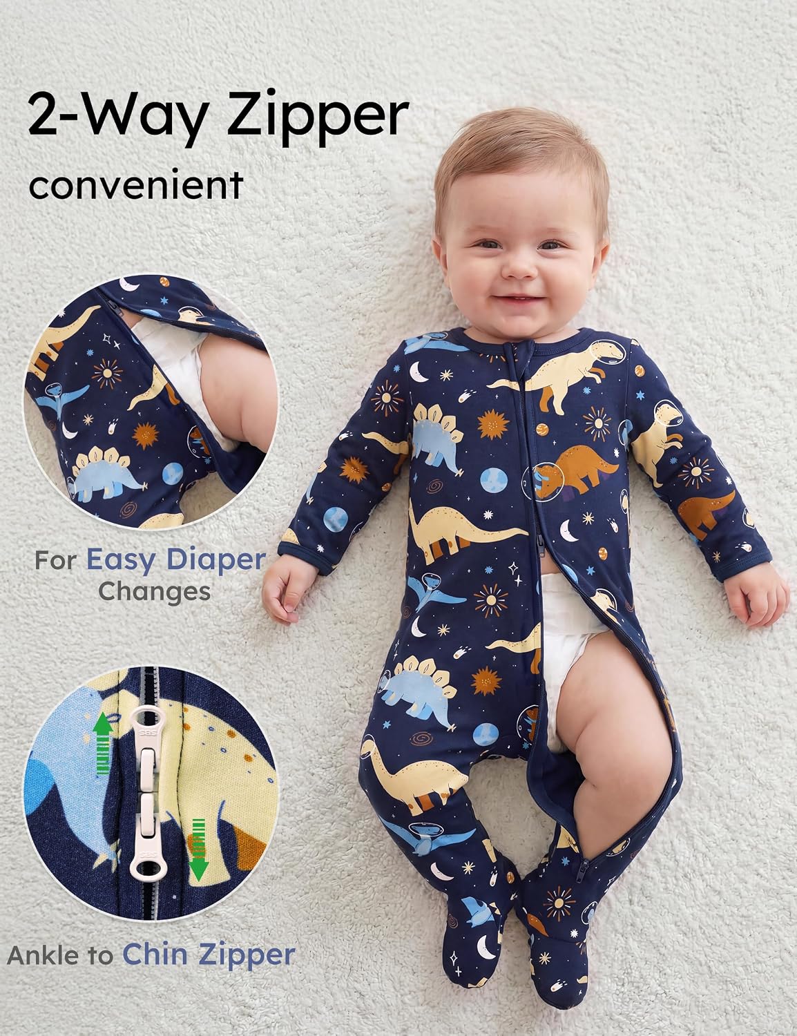 Yoofoss Baby Pajamas 100% Organic Cotton Newborn Sleepers Boy Girl Clothes
