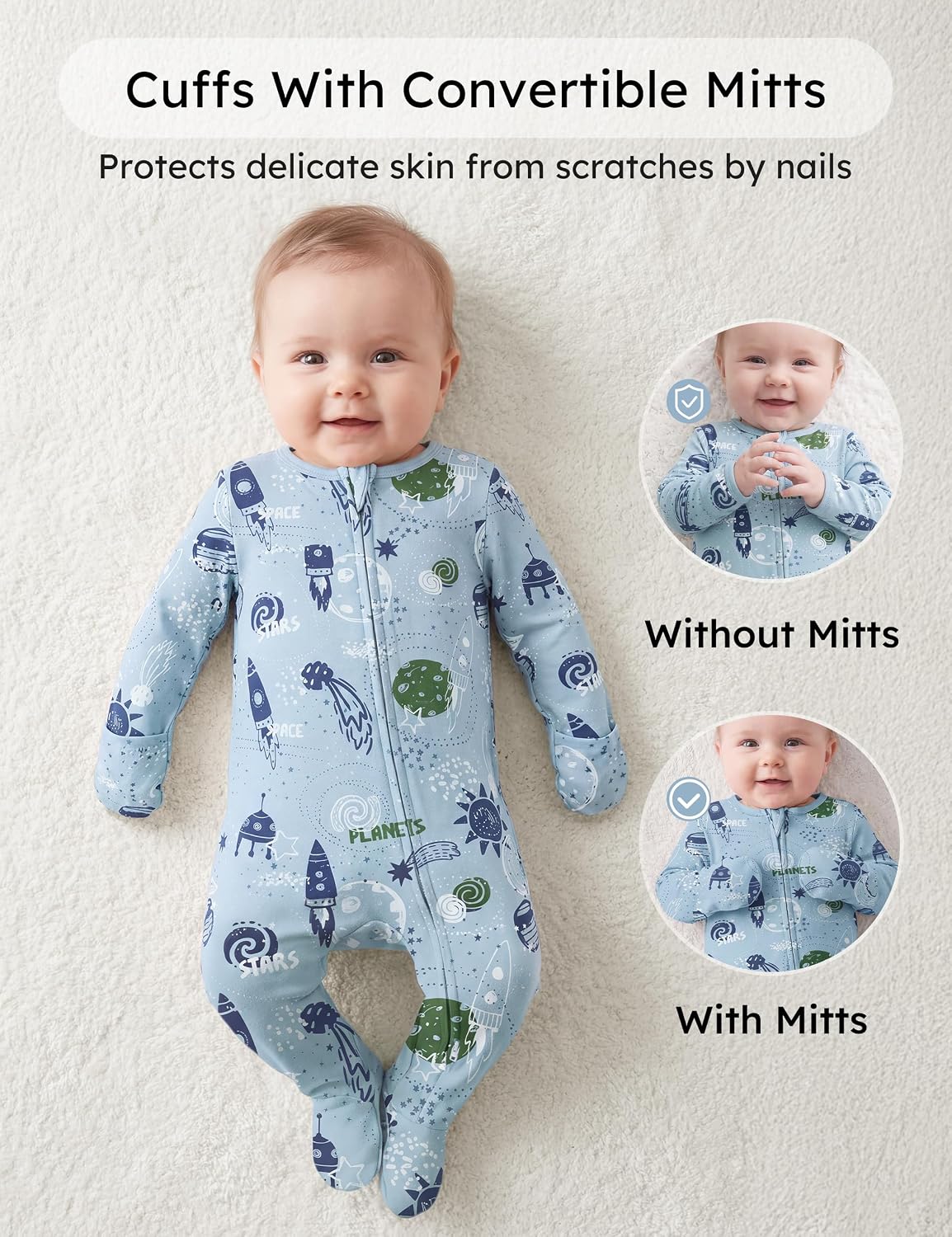 Yoofoss Baby Pajamas 100% Organic Cotton Newborn Sleepers Boy Girl Clothes
