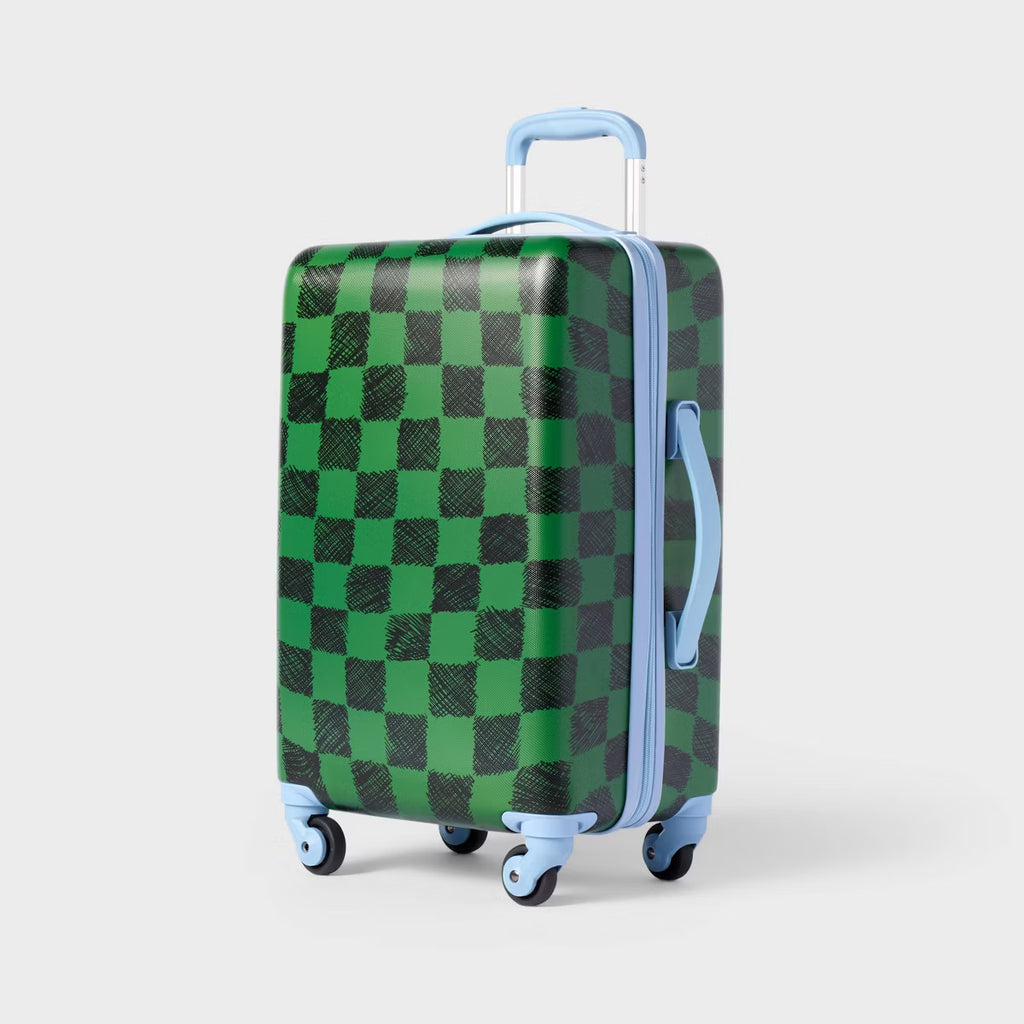 Carry On Checkered Spinner Wheels Suitcase Green - Cat & Jack