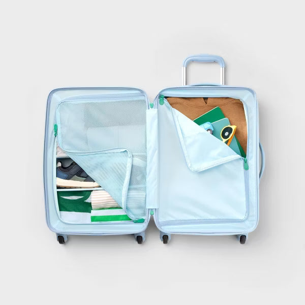 Carry On Checkered Spinner Wheels Suitcase Green - Cat & Jack