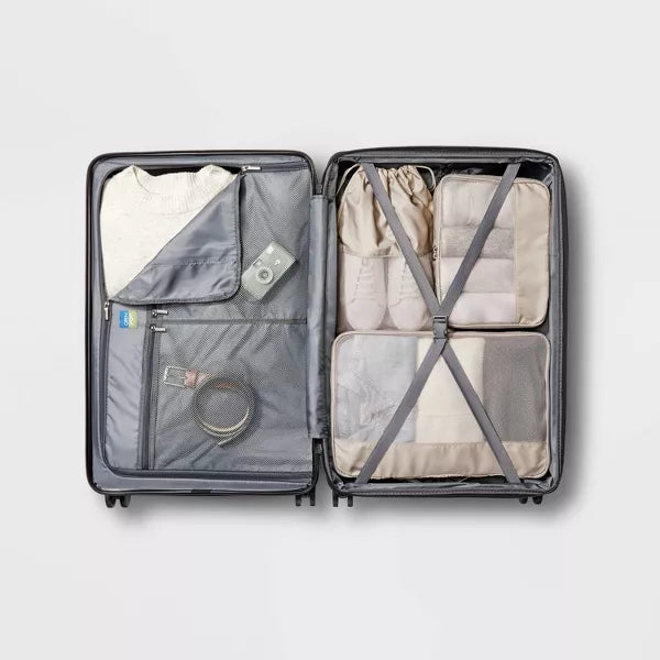 Hardside Large Checked Spinner Wheels Suitcase - Open Story™