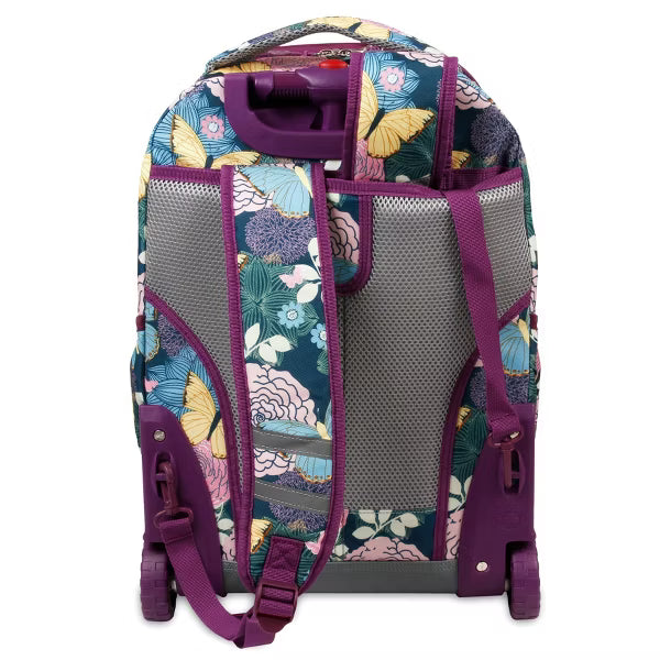 J World Duo 18" Rolling Backpack and Lunch Bag - Secret Garden