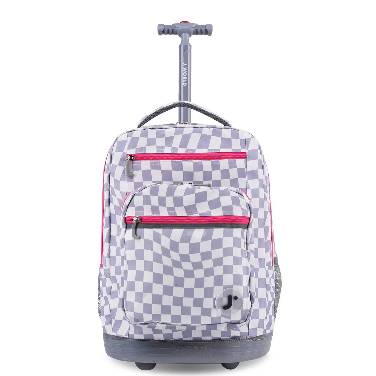 JWorld Sundance 20" Laptop Rolling Backpack - Lavender Checkers