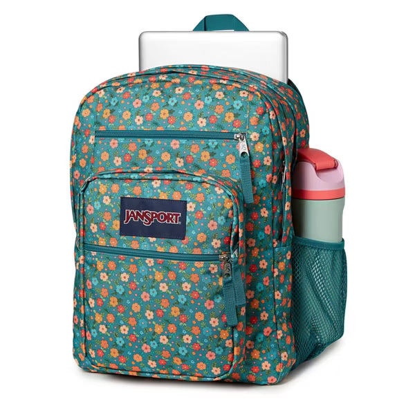 JanSport Big Student Cargo 17" Backpack Fits 15" Laptop - Floral Emerald Green