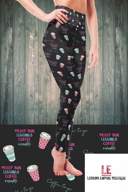 Coffee & Messy Bun Leggings