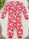 🌸 Hello Kitty Floral Zip-Up One-Piece Pajamas - 12M