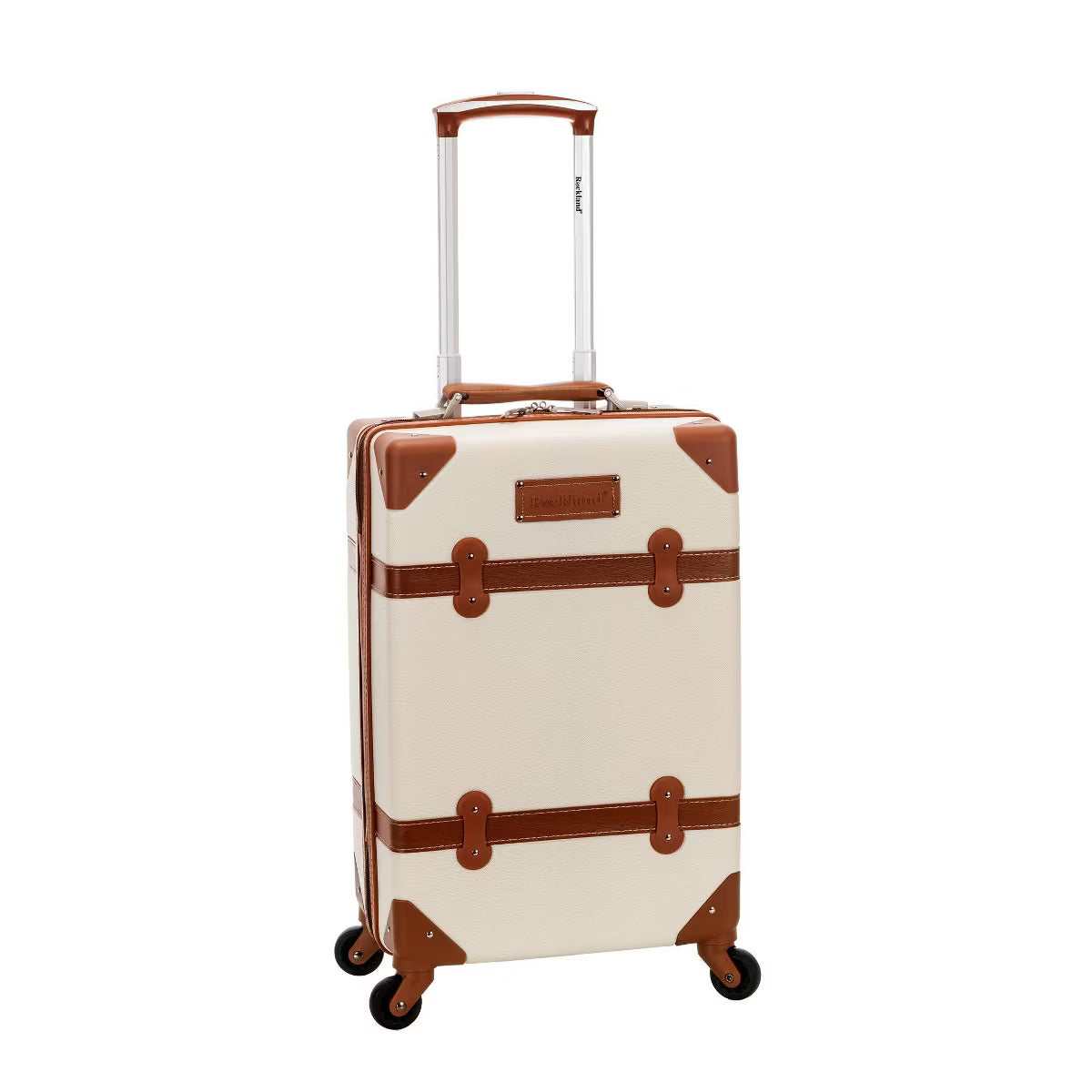 Rockland Stage Coach 20" Hardside Carry On Rolling Trunk - White