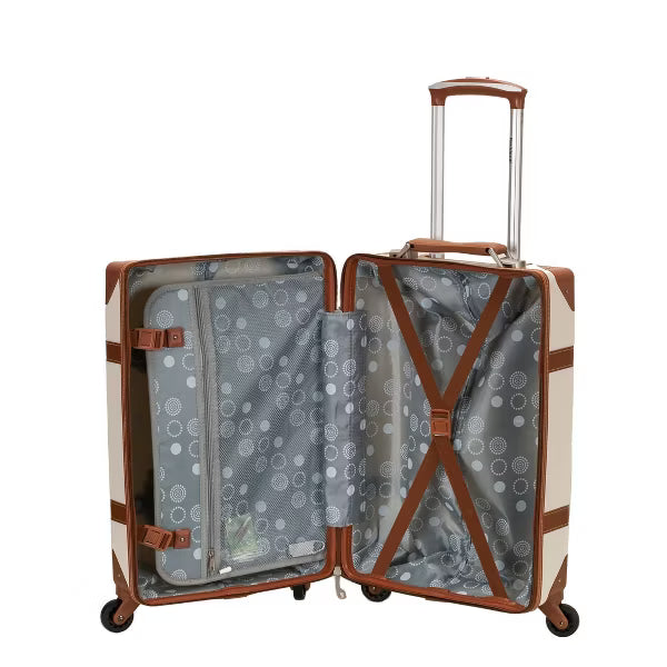 Rockland Stage Coach 20" Hardside Carry On Rolling Trunk - White