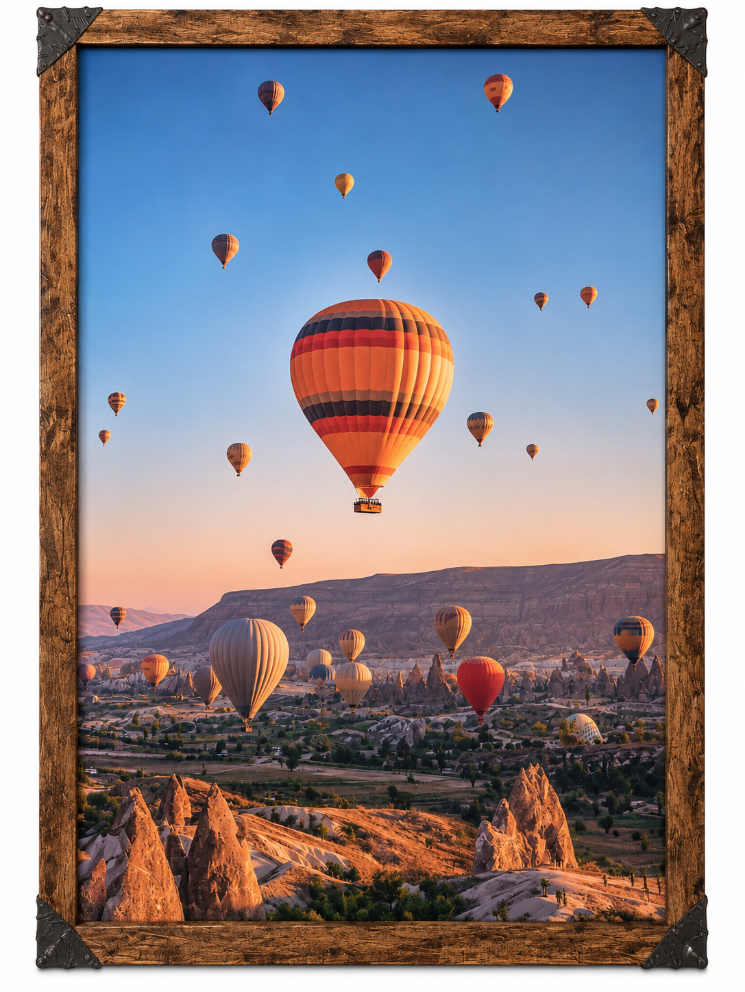 Rustic Wood Picture Frame with Decorative Corners – 16" x 21"